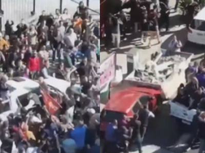 VIDEO: Piedras y botellas obligaron a evacuar a Milei en medio de caravana