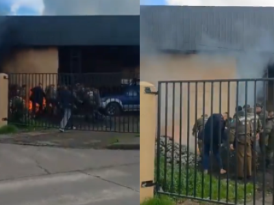 Intentó quemarse vivo y dejó a dos carabineros lesionados