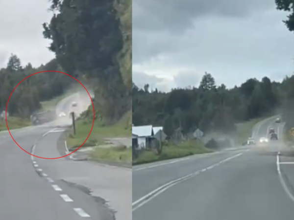 Increíble salvada: conductor volcó en Dalcahue y solo sufrió un corte leve